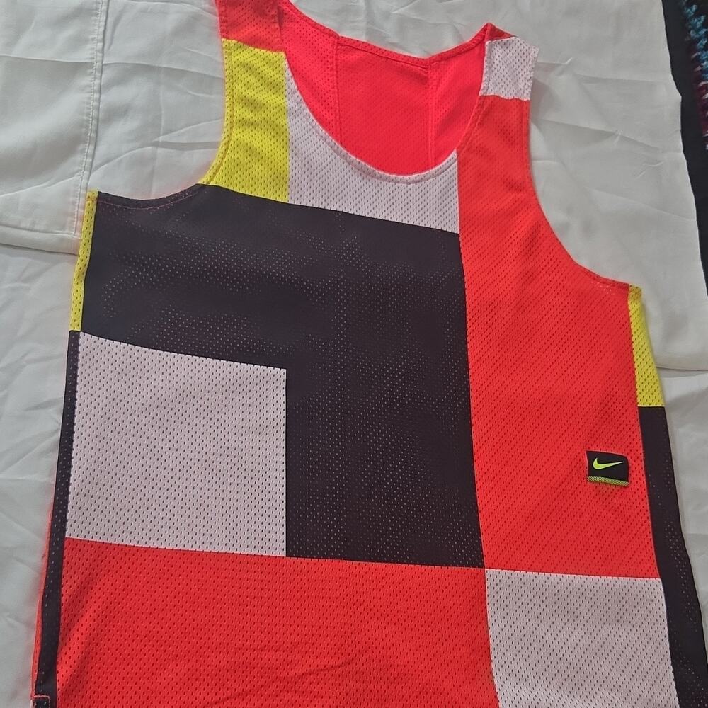 Nike Mesh Colorblock Sleeveless Tank Jersey Men's 28x30 Sports Crew Neck Logo